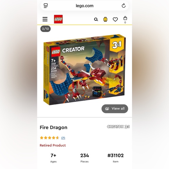 *NEW* LEGO Creator 3in1 Fire Dragon 31102 - Picture 5 of 8